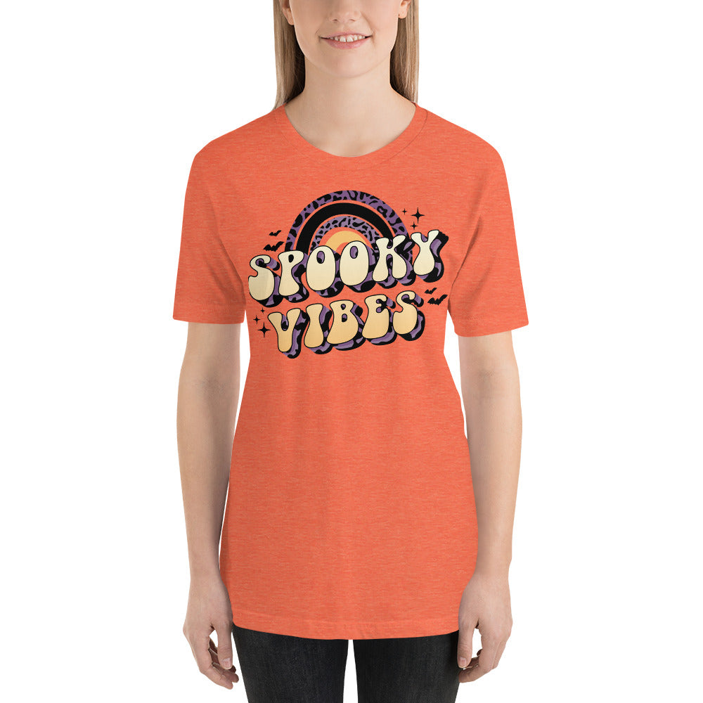 Spooky Vibes Leopard Print Halloween Unisex t-shirt
