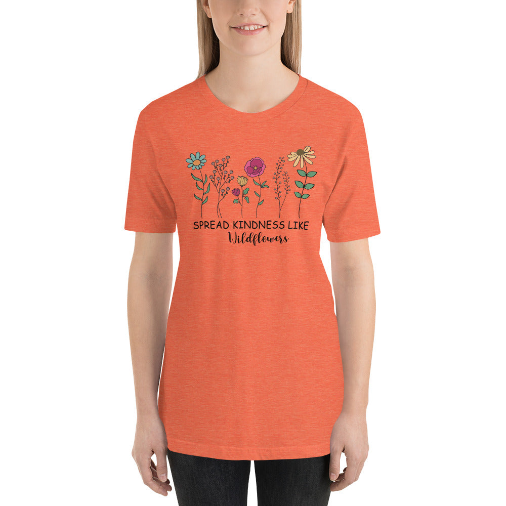Teacher Tee Spread Kindness Like Wildflowers Unisex t-shirt