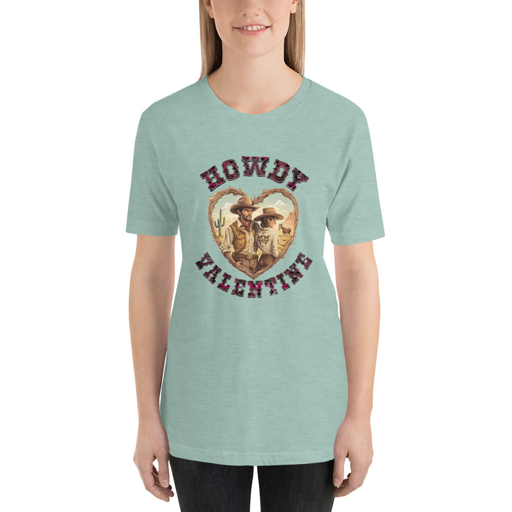 Howdy Valentine Country Southern Cowboy Valentines Day Unisex t-shirt