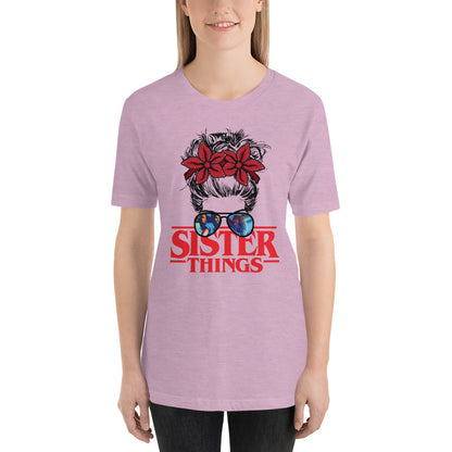 Sister Things Messy Stranger DemoBun Halloween Horror Unisex t-shirt