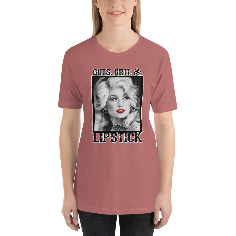 Guts Grit Lipstick Dolly Country Unisex t-shirt