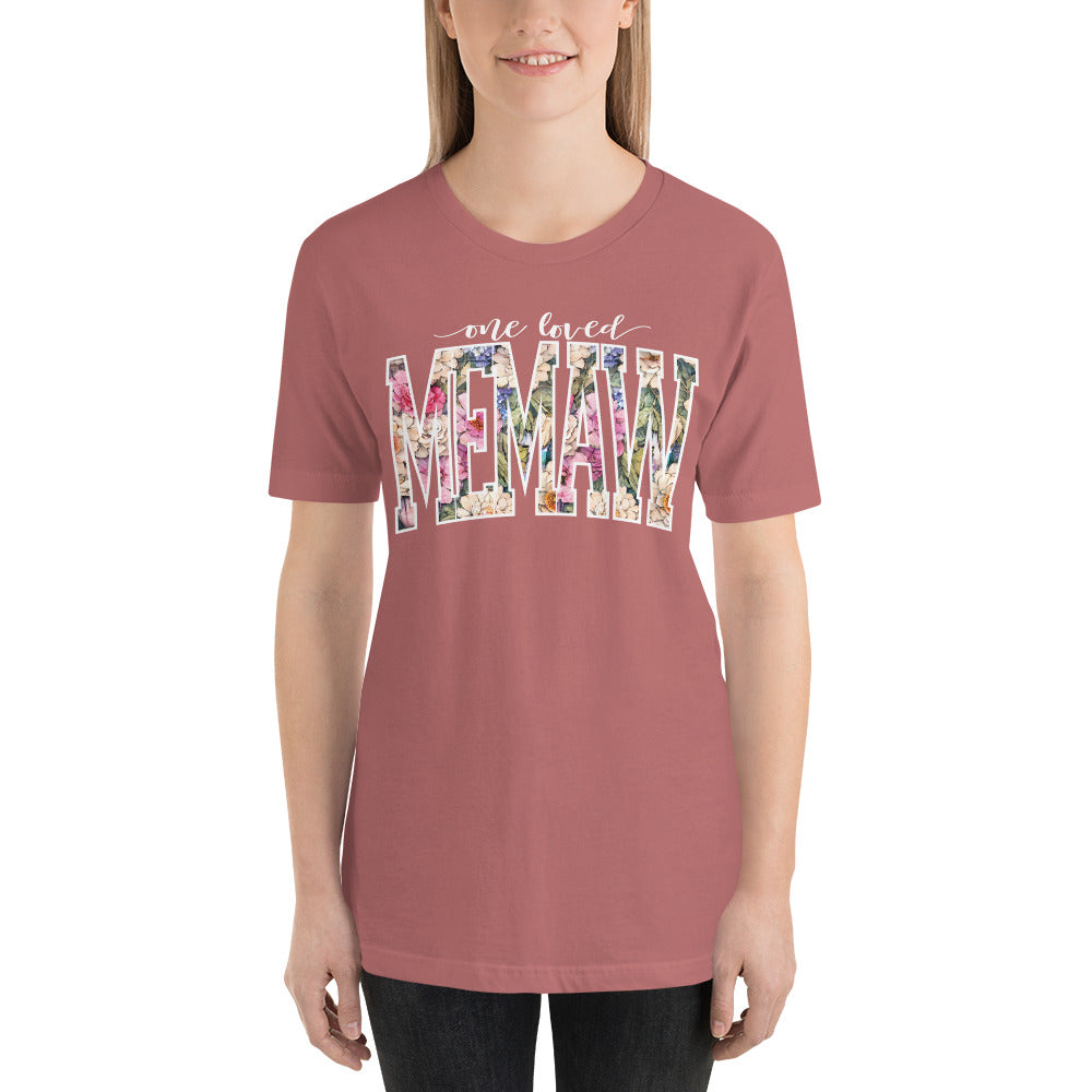 One Loved MeMaw Wildflower Floral Unisex t-shirt