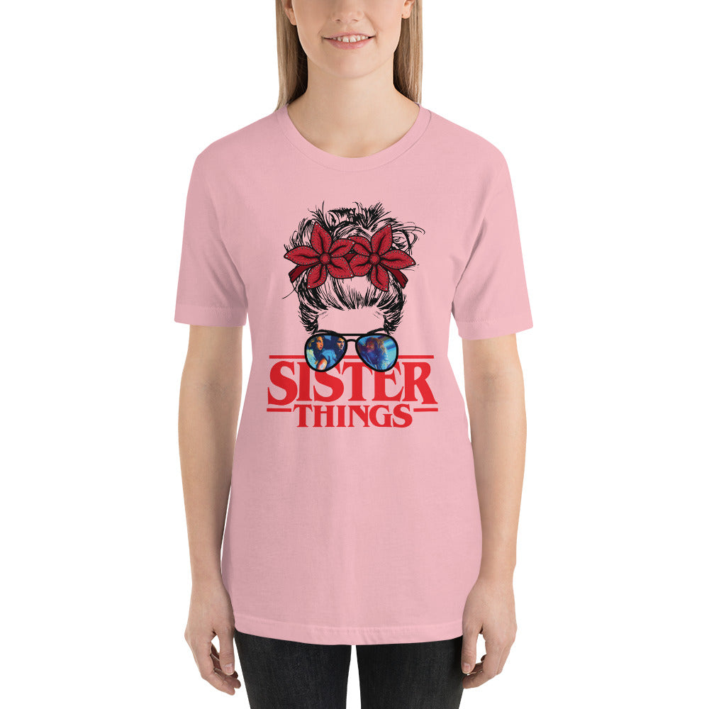 Sister Things Messy Stranger DemoBun Halloween Horror Unisex t-shirt