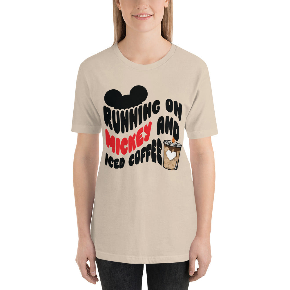 Running on Mouse and Iced Coffee Unisex t-shirt