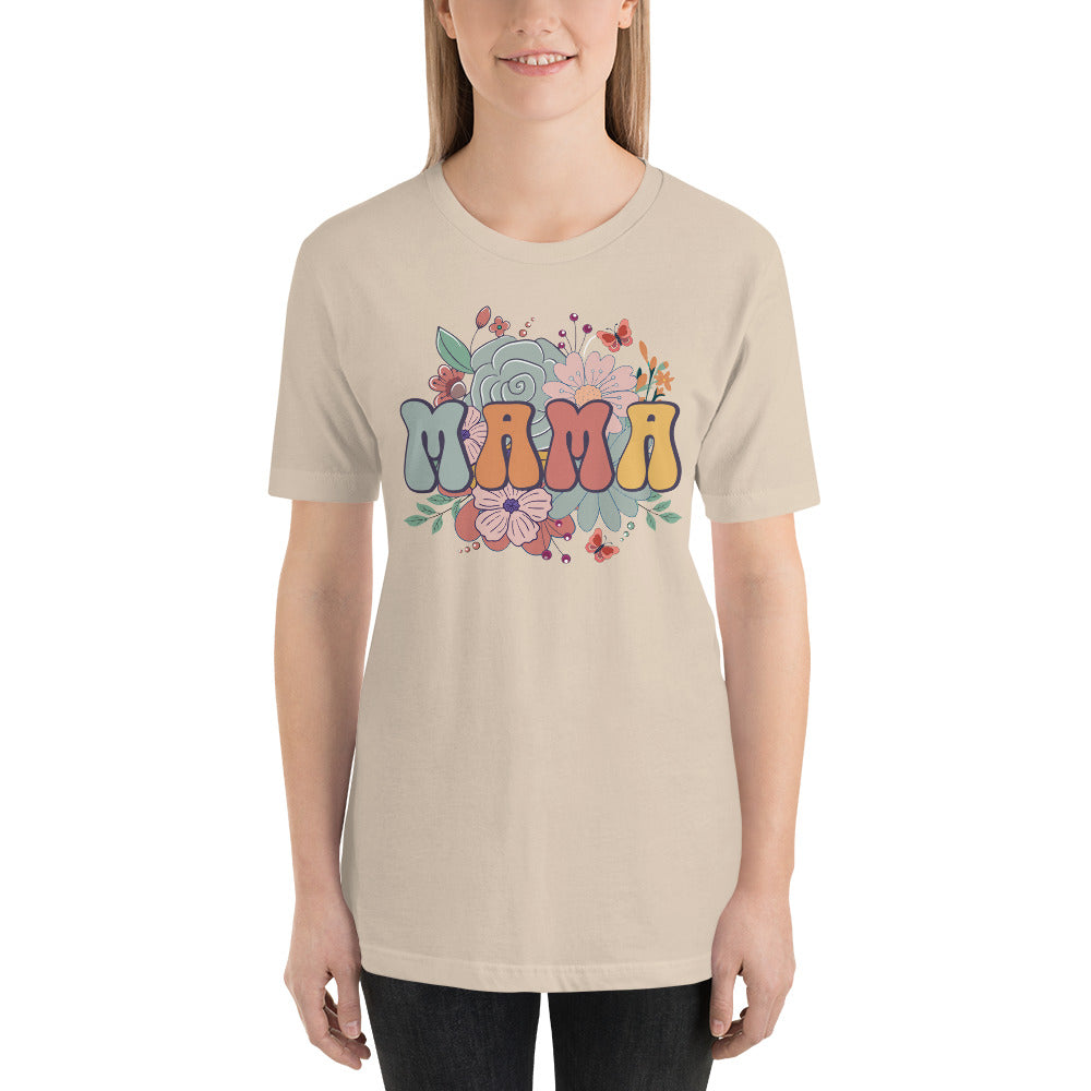 Mama with Flower Border Unisex t-shirt
