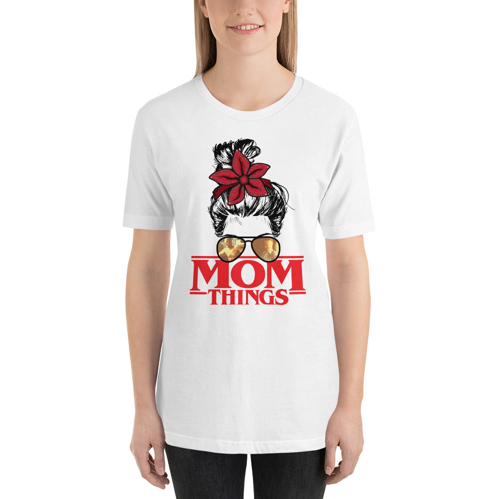 Hopper Mom Things Messy Stranger Bun Mama Halloween Horror Unisex t-shirt