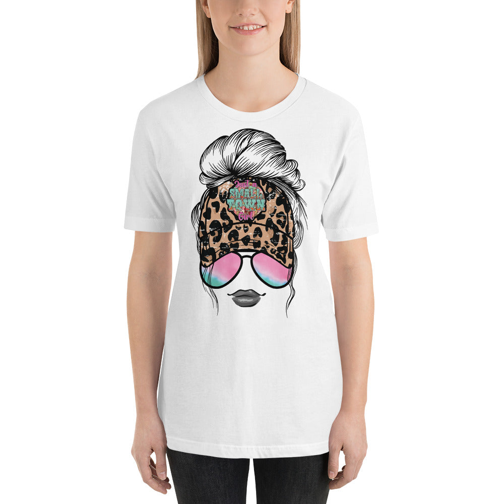 Leopard Just a Small Town Girl Messy Bun Baseball Hat Unisex t-shirt